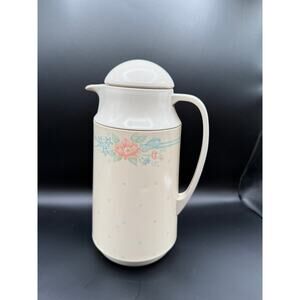 Vintage Corning Thermique Pitcher with Lid - Flower Pattern
